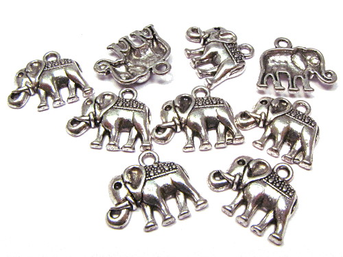 Anhnger Elefant, verziert, silberfarben, ca. 17x13mm